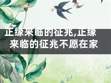 正缘来临的征兆,正缘来临的征兆不愿在家