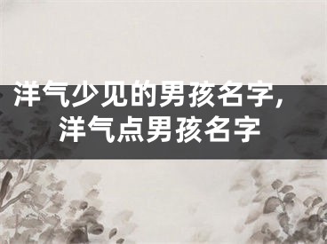 洋气少见的男孩名字,洋气点男孩名字