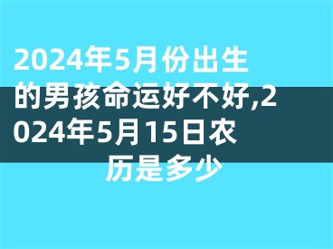 2024年5月份出生的男孩命运好不好,2024年5月15日农历是多少