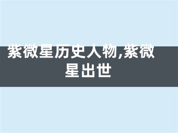 紫微星历史人物,紫微星出世