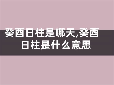 癸酉日柱是哪天,癸酉日柱是什么意思