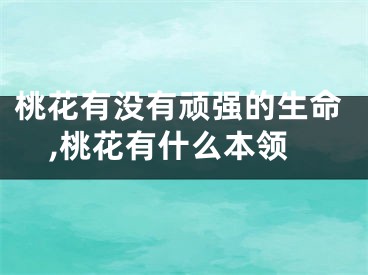 桃花有没有顽强的生命,桃花有什么本领