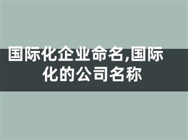 国际化企业命名,国际化的公司名称