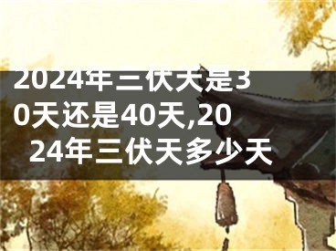 2024年三伏天是30天还是40天,2024年三伏天多少天