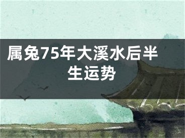 属兔75年大溪水后半生运势