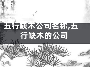五行缺木公司名称,五行缺木的公司