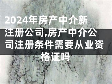 2024年房产中介新注册公司,房产中介公司注册条件需要从业资格证吗