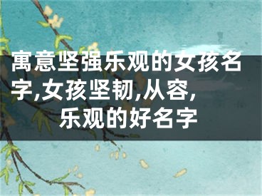 寓意坚强乐观的女孩名字,女孩坚韧,从容,乐观的好名字