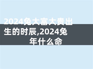2024兔大富大贵出生的时辰,2024兔年什么命