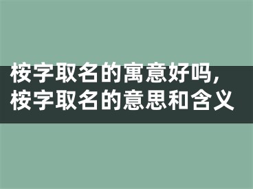 桉字取名的寓意好吗,桉字取名的意思和含义