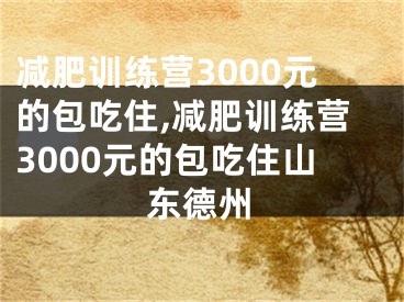 减肥训练营3000元的包吃住,减肥训练营3000元的包吃住山东德州