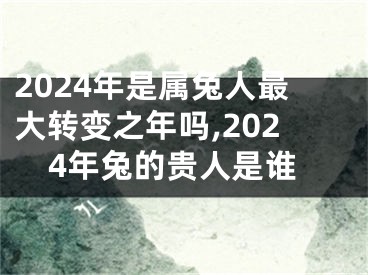 2024年是属兔人最大转变之年吗,2024年兔的贵人是谁