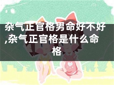 杂气正官格男命好不好,杂气正官格是什么命格