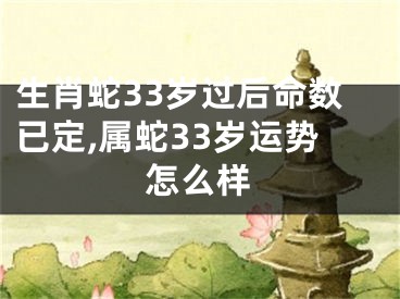 生肖蛇33岁过后命数已定,属蛇33岁运势怎么样