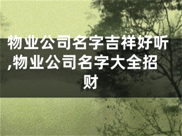 物业公司名字吉祥好听,物业公司名字大全招财