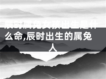 辰时属兔女孩出生是什么命,辰时出生的属兔人