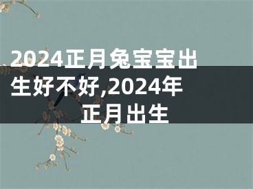 2024正月兔宝宝出生好不好,2024年正月出生