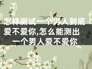 怎样测试一个男人到底爱不爱你,怎么能测出一个男人爱不爱你