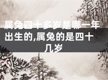属兔四十多岁是哪一年出生的,属兔的是四十几岁