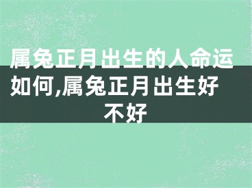 属兔正月出生的人命运如何,属兔正月出生好不好