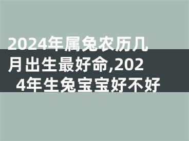 2024年属兔农历几月出生最好命,2024年生兔宝宝好不好