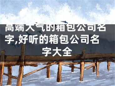 高端大气的箱包公司名字,好听的箱包公司名字大全