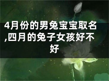 4月份的男兔宝宝取名,四月的兔子女孩好不好