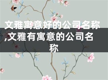 文雅寓意好的公司名称,文雅有寓意的公司名称