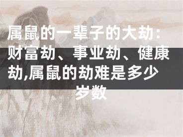 属鼠的一辈子的大劫：财富劫、事业劫、健康劫,属鼠的劫难是多少岁数