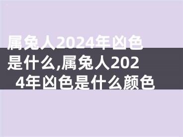 属兔人2024年凶色是什么,属兔人2024年凶色是什么颜色