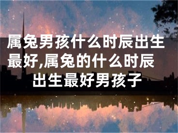 属兔男孩什么时辰出生最好,属兔的什么时辰出生最好男孩子