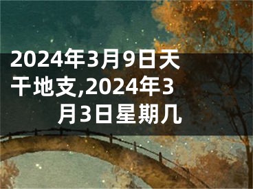 2024年3月9日天干地支,2024年3月3日星期几