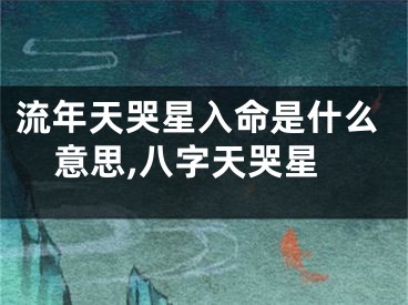 流年天哭星入命是什么意思,八字天哭星