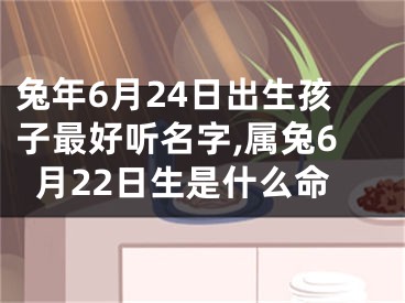 兔年6月24日出生孩子最好听名字,属兔6月22日生是什么命
