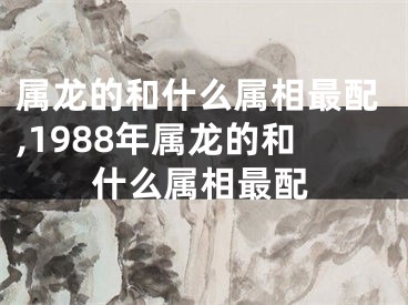 属龙的和什么属相最配,1988年属龙的和什么属相最配