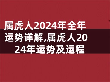 属虎人2024年全年运势详解,属虎人2024年运势及运程