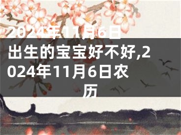 2024年11月6日出生的宝宝好不好,2024年11月6日农历