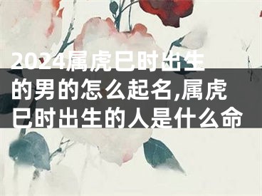 2024属虎巳时出生的男的怎么起名,属虎巳时出生的人是什么命
