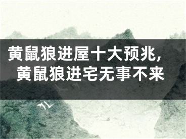 黄鼠狼进屋十大预兆,黄鼠狼进宅无事不来