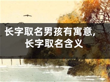 长字取名男孩有寓意,长字取名含义