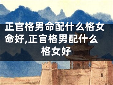 正官格男命配什么格女命好,正官格男配什么格女好