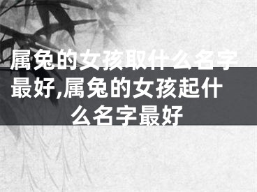 属兔的女孩取什么名字最好,属兔的女孩起什么名字最好