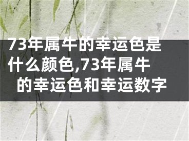 73年属牛的幸运色是什么颜色,73年属牛的幸运色和幸运数字