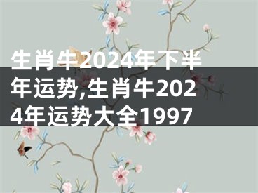 生肖牛2024年下半年运势,生肖牛2024年运势大全1997