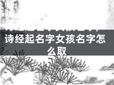 诗经起名字女孩名字,诗经起名字女孩名字怎么取