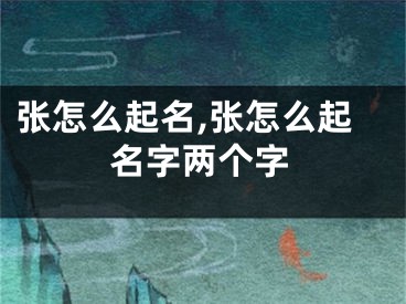 张怎么起名,张怎么起名字两个字