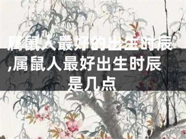 属鼠人最好的出生时辰,属鼠人最好出生时辰是几点