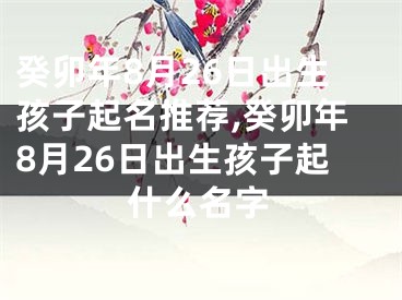 癸卯年8月26日出生孩子起名推荐,癸卯年8月26日出生孩子起什么名字