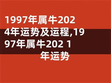 1997年属牛2024年运势及运程,1997年属牛202 1年运势