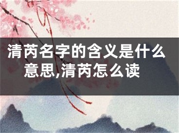 清芮名字的含义是什么意思,清芮怎么读